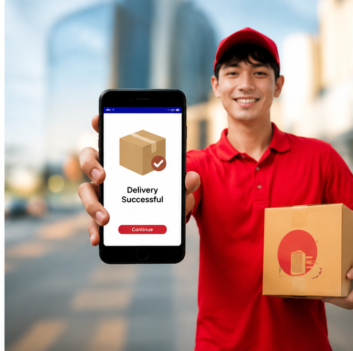 Hand holding a phone showing Kargo live delivery tracking